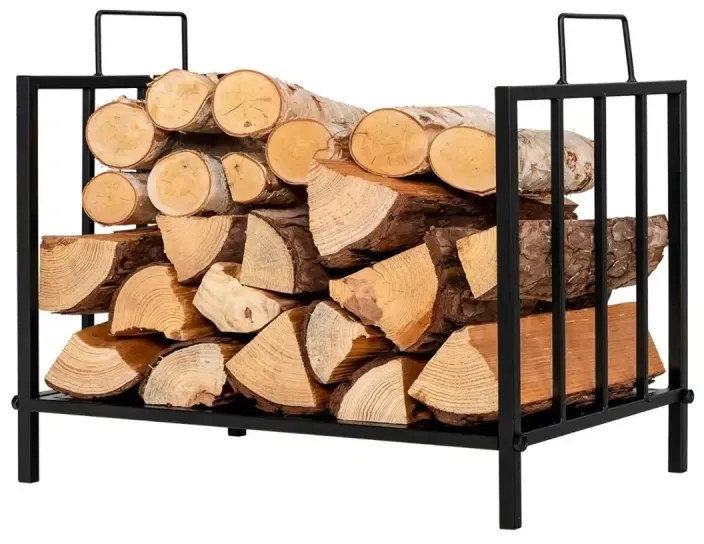 Stojan na palivové drevo kovový do 50 kg nosný stojan na palivové drevo stojan na palivové drevo 46 x 31 x 46 cm čierny