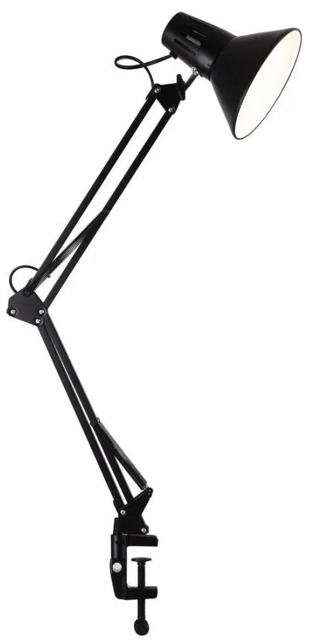Stolová lampa s klipom WORKER 1xE27/10W/230V čierna
