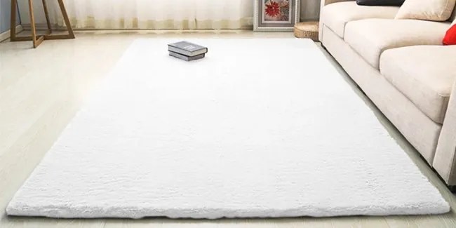 Protišmykový koberec RABBIT biely