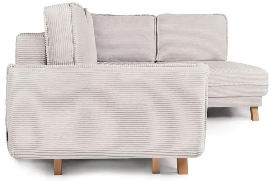 Béžová menčestrová rozkladacia rohová pohovka (pravý roh) Tori – Bonami Selection