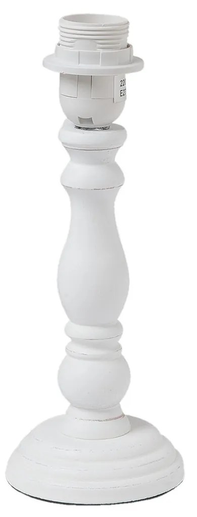 Biela drevená noha k lampe s patinou - Ø 10 * 26 cm