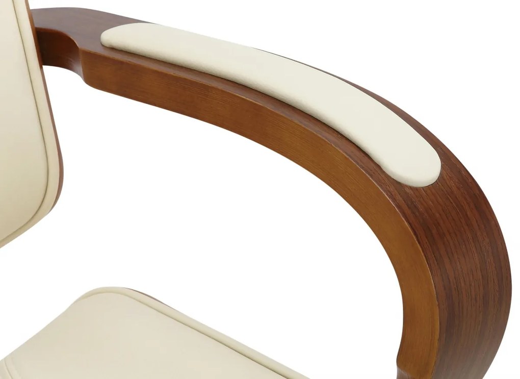 Design-Shop Kancelárska stolička Dayton - drevo orech - Krémová