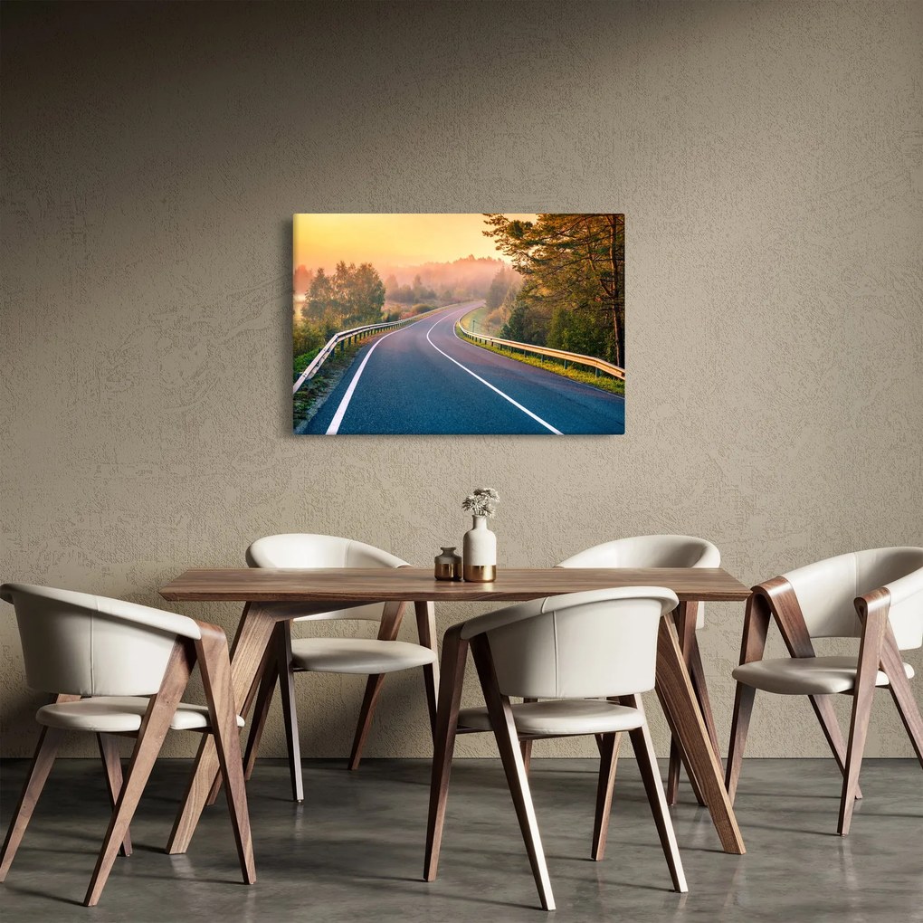 Obraz - Cesta pri východe slnka (90x60 cm)