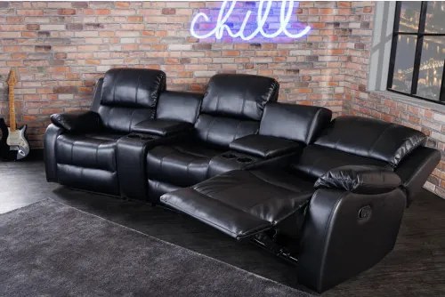 Sedacia súprava Relax 42813 Hollywood 3-sedenie Čierna - Komfort-nábytok
