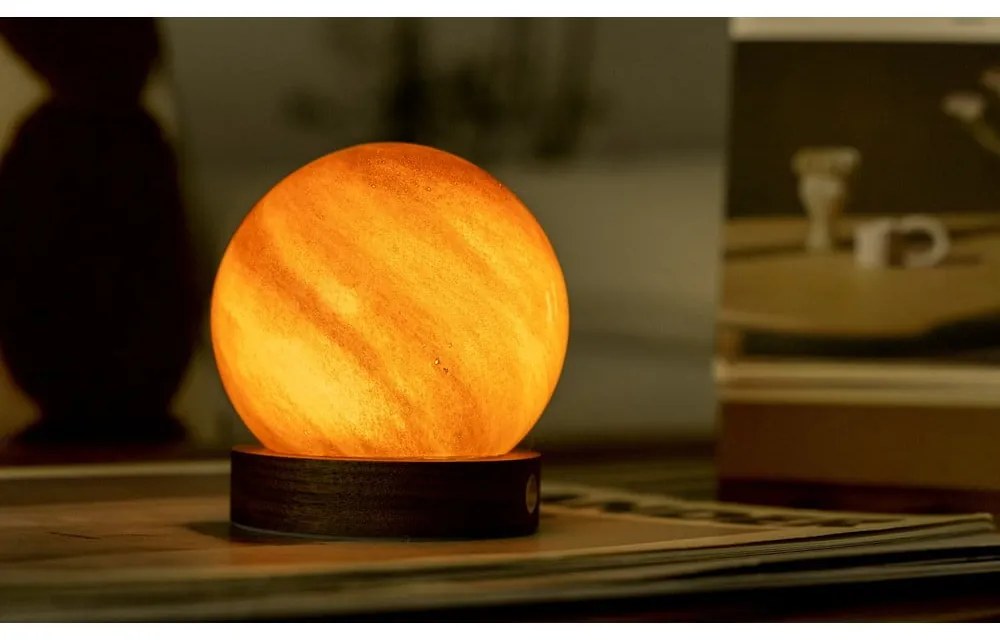 Tmavohnedá svetelná dekorácia na USB ø 8 cm Sand Storm – Gingko