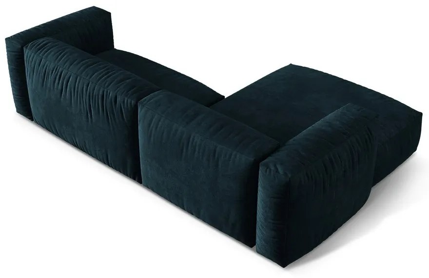 Tmavomodrá zamatová modulárna rohová pohovka (ľavý roh/s leňoškou) Martina – Micadoni