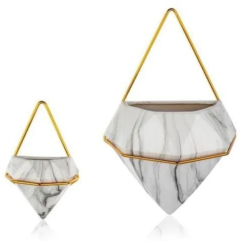 SADA 2x Nástenný kvetináč SEMELA 23x20 cm zlatá