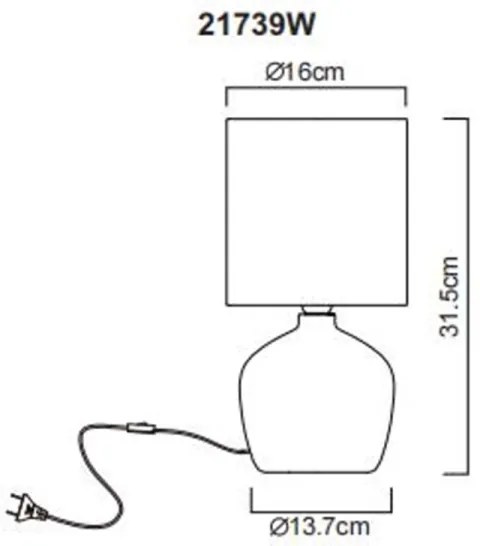 Globo 21739W - Stolná lampa MARBLE 1xE14/40W/230V biela
