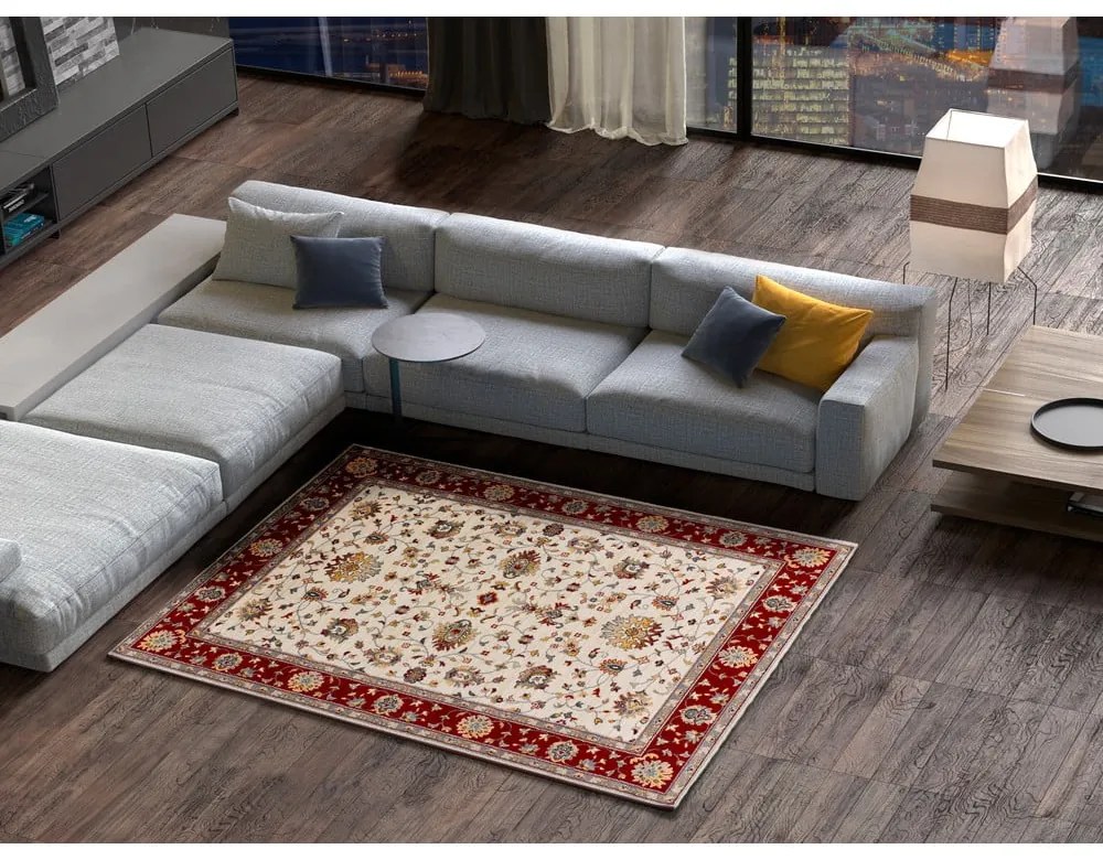 Červeno-krémový koberec behúň 67x250 cm Classic - Universal