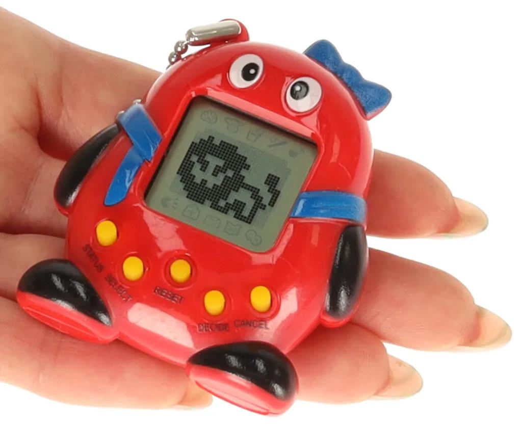 KIK Hračka Tamagoči elektronická hra zvieratko červená
