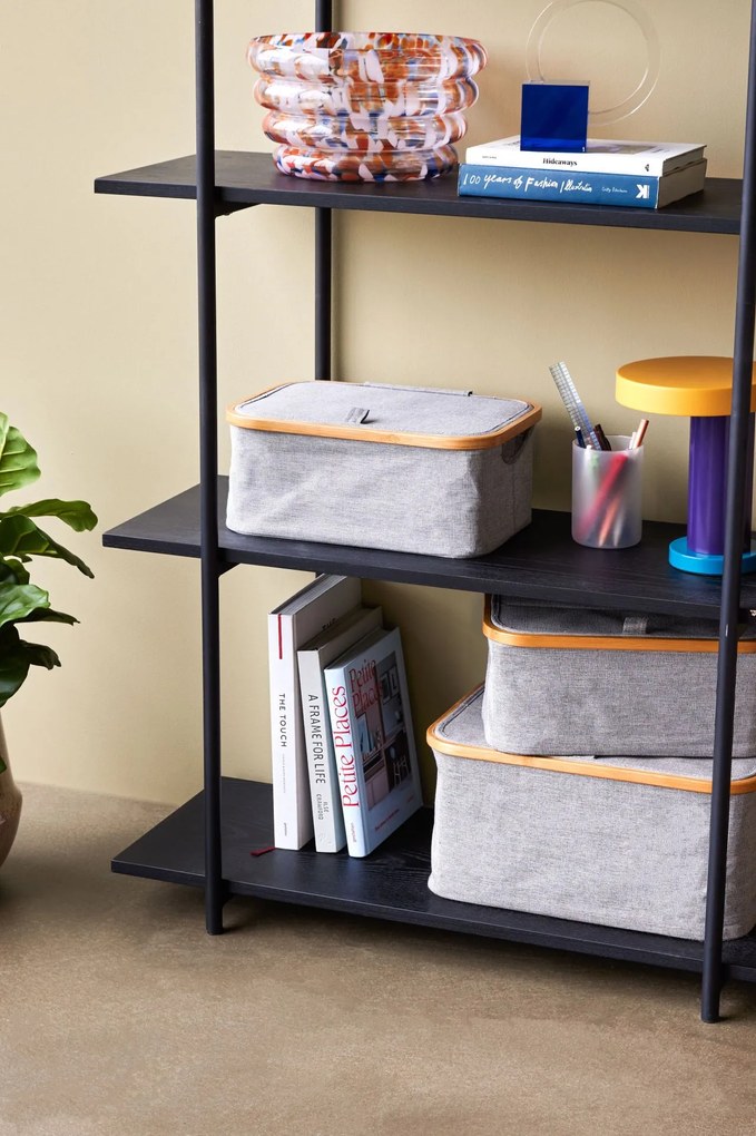 Hübsch Textilný úložný box Bamboo frame - väčší