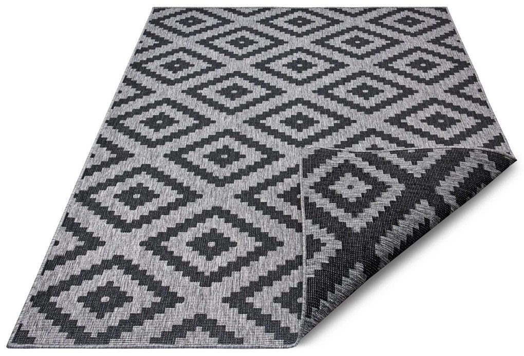 NORTHRUGS - Hanse Home koberce Kusový koberec Twin-Wendeteppiche 105461 Night Silver – na von aj na doma - 80x250 cm