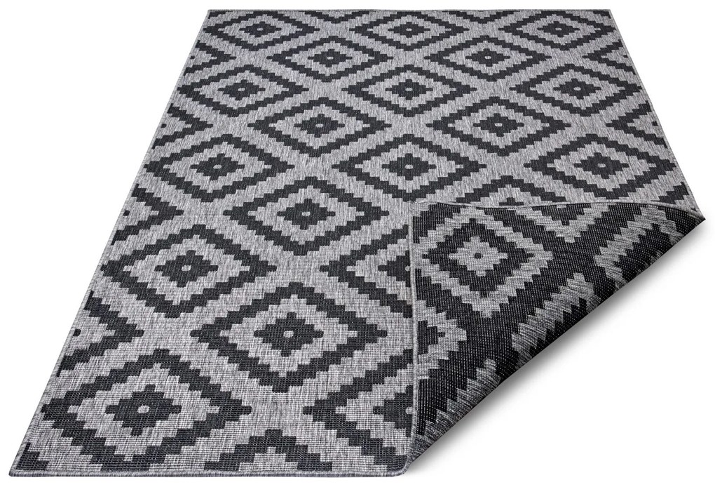 NORTHRUGS - Hanse Home koberce Kusový koberec Twin-Wendeteppiche 105461 Night Silver – na von aj na doma - 80x350 cm