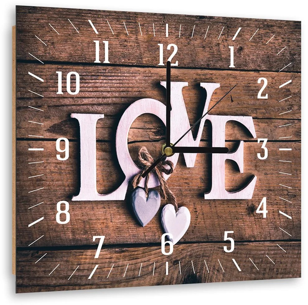 Gario Hodiny na stenu Love on dark boards Rozmery: 80 x 80 cm