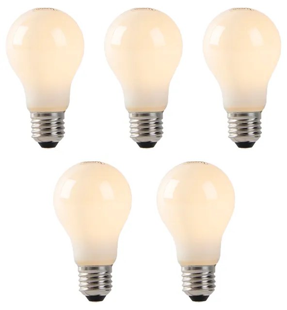 Sada 5 LED žiaroviek s opálovým sklom E27 1W 80lm 2200K