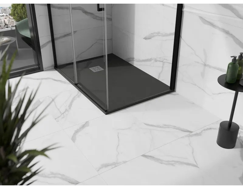 Mexen Stone+, obdĺžniková vanička z minerálneho kompozitu 130 x 90 cm, antracitová, 447189013