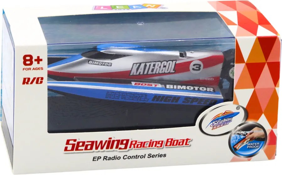 LEAN Toys RC motorový čln na diaľkové ovládanie modro-strieborný 14 cm