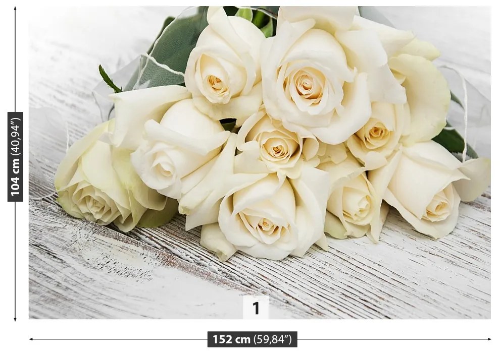 Fototapeta Vliesová Biele ruže 104x70 cm