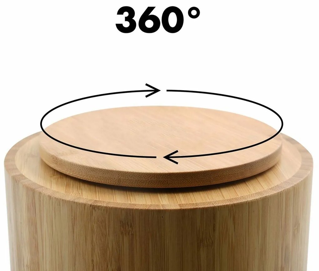 MSV Bambusový otočný organizér na kozmetiku Isalys 20 x 15,3 cm