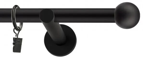 Dekorstudio Garniža jednoradová GUĽA čierna matná 19mm Dĺžka: 140cm, Typ uchytenia: Držiak modern, Typ príslušenstva: Bez príslušenstva