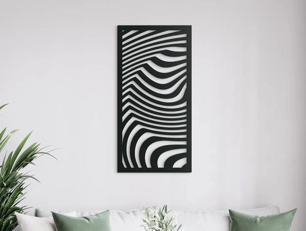 drevko Moderný obraz Pásikavé duny Rozmer obrazu: 44,5 x 22 cm, Farba dekorácie: Čierna