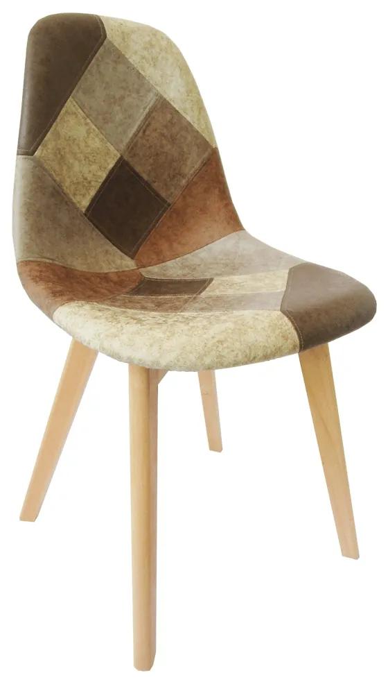 Jedálenská stolička Saleva - patchwork / buk