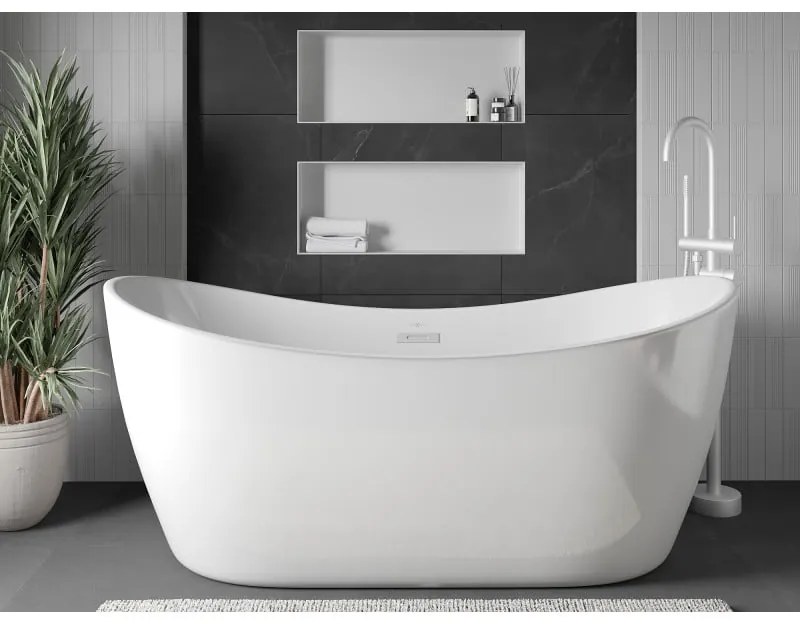 Mexen X-Wall-NR, polička na zapustenie pod obklad bez goliera 75 x 30 cm, biela, 1921753010