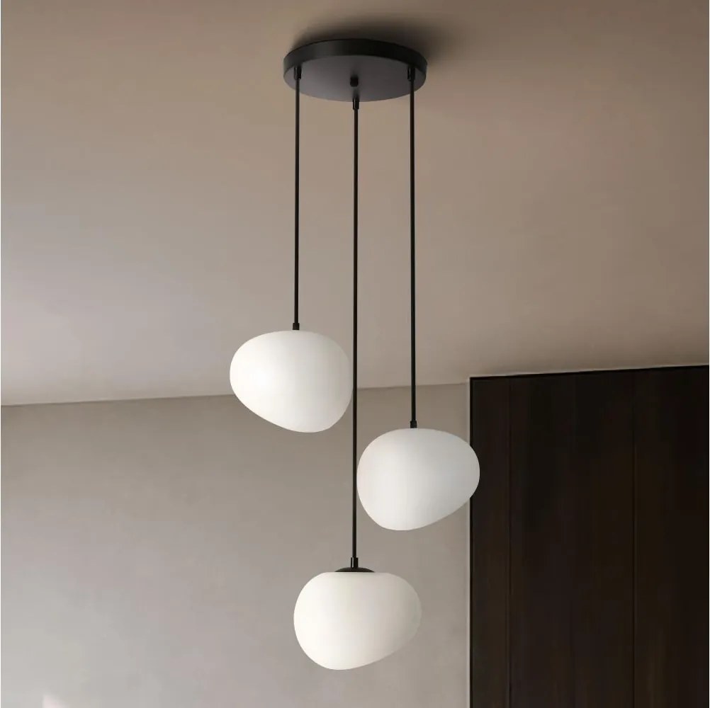 BRILAGI - Závesné svietidlo na lanku PEBBLES 3xE27/40W/230V pr. 42 cm čierna