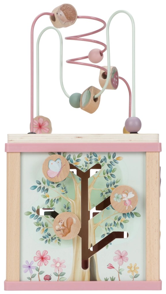 Kocka s aktivitami drevená Fairy Garden