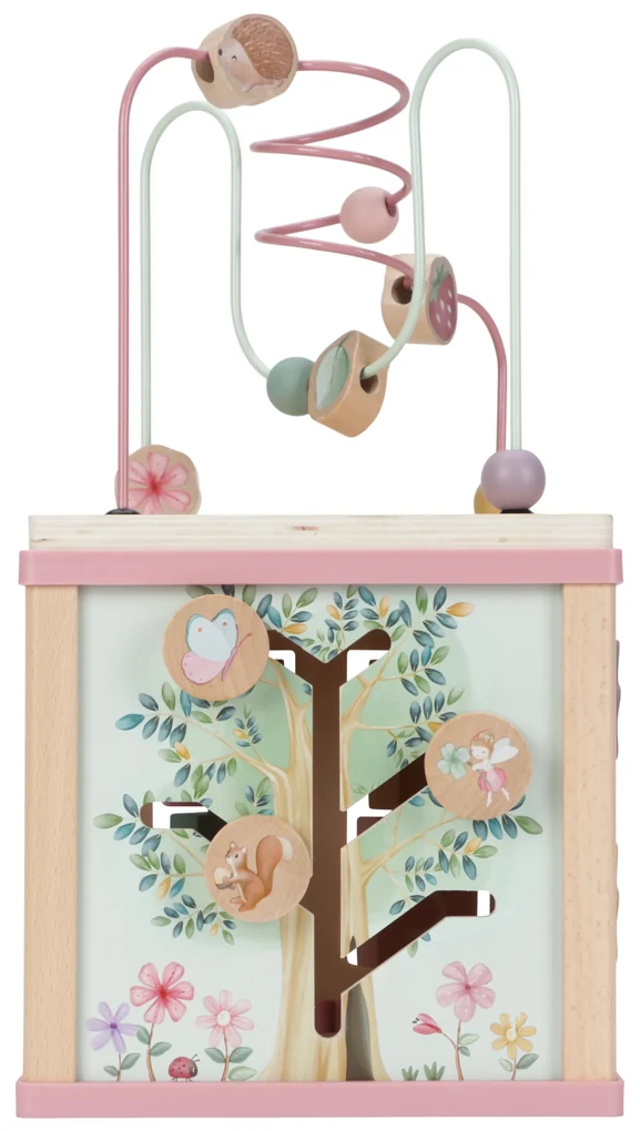 Kocka s aktivitami drevená Fairy Garden