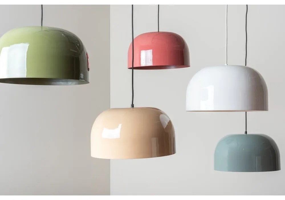 Biele závesné svietidlo s kovovým tienidlom ø 40 cm Dome – Leitmotiv