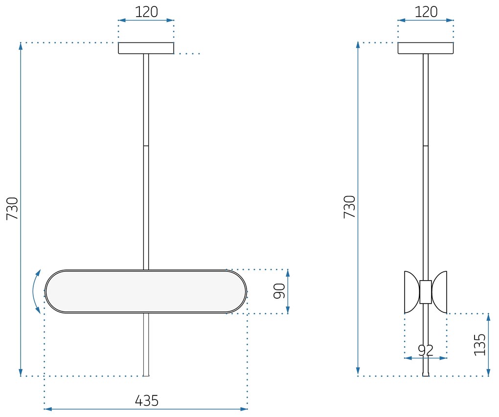 Toolight - LED závesné svietidlo APP832-CP, zlatá, OSW-01049