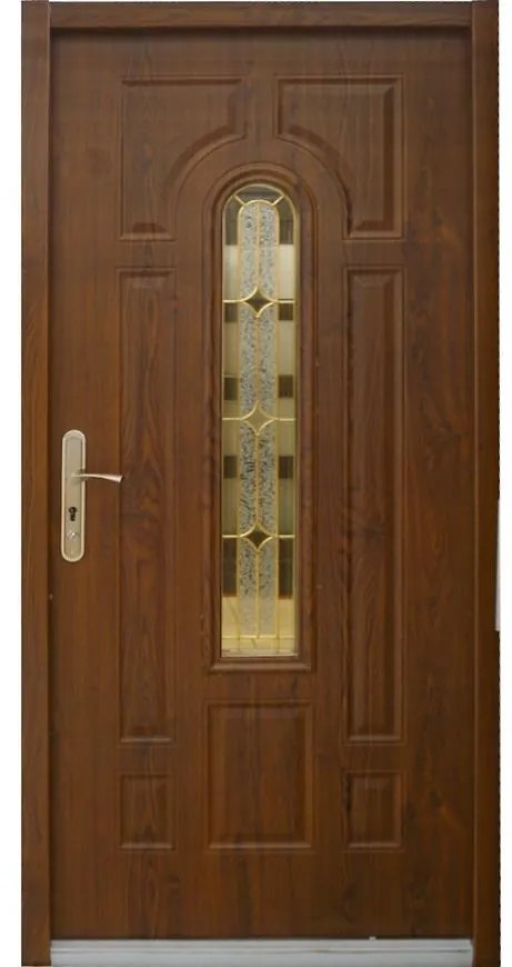 Dvere vchodové MX Eris 90P zlatý dub pp