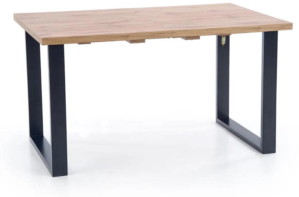 Rozkladací jedálenský stôl Venom 160/210 - dub wotan / čierna
