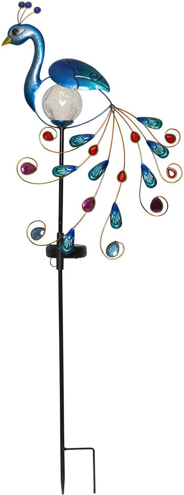 LED solárna deko lampa Peacock, páv
