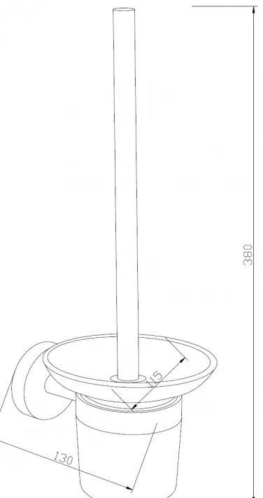 Mexen príslušenstvo, LOFT držiak na wc kefu, čierna, 7012650-70