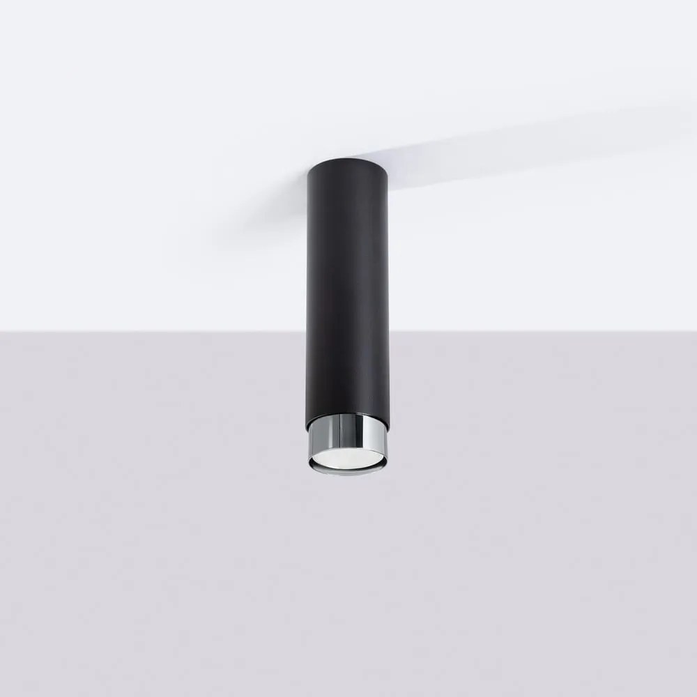 Stropné svietidlo v čierno-striebornej farbe Crown – Sollux