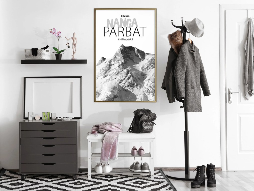 Artgeist Plagát - Nanga Parbat [Poster] Veľkosť: 40x60, Verzia: Zlatý rám s passe-partout