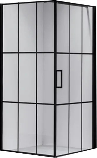 BPS-koupelny Štvorcový sprchový kút BS13A 80x80 čierna/transparent + vanička ST02A BL čierna