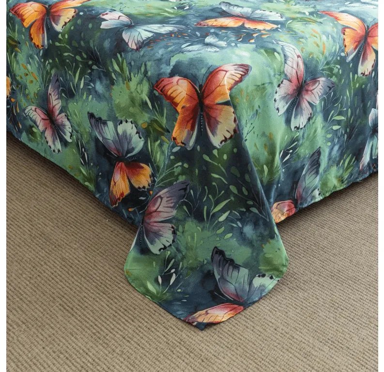 Plachta z mikrovlákna 140x240 cm a povlak na vankúš 50x70 cm COLORFUL BUTTERFLY, farebná