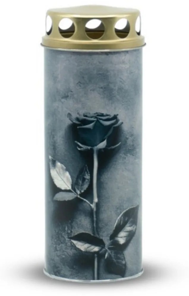 Náhrobná sviečka Ruža sivá, 6 x 16,5 cm, 195 g