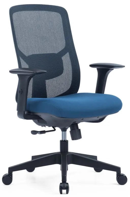 Kancelárska ergonomická stolička PYLON — látka, čierna / viac farieb Modrá Bez podhlavníka