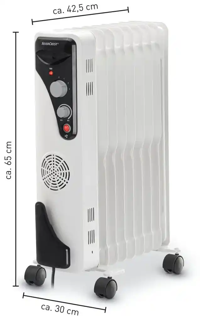 SILVERCREST® Olejový radiátor, biely (100307004) | Biano