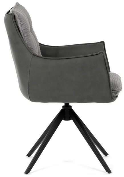 Autronic BONTEC Jedálenská stolička, šedá, menčestrová látka, DCH-D1345 GREY2 Farba: Šedá