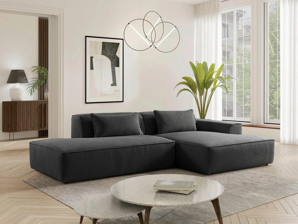 XXXLutz ROHOVÁ SEDAČKA, plast, textil, kompozitné drevo, antracitová MID.YOU - Sedačky - 000694009606