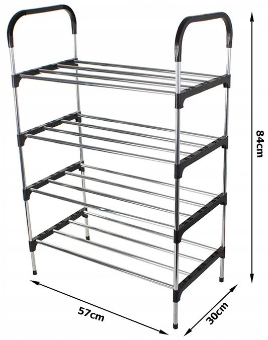 Verk 01841 Regál na obuv pre 12 párov topánok strieborný