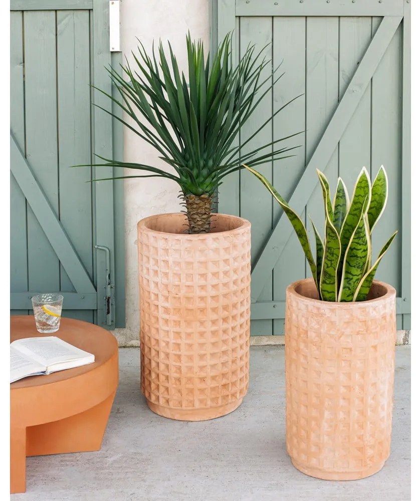 Súprava 2 terakotových kvetináčov Kave Home Celi