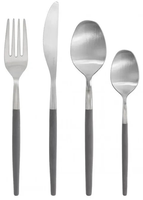 Tmavosivý/v striebornej farbe antikoro príbor 16 ks Maxime – Blomus