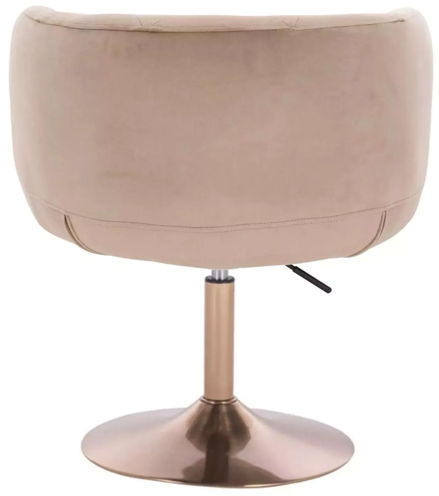LuxuryForm DESIGN Kreslo MONTANA VELUR na zlatom tanieri - latte