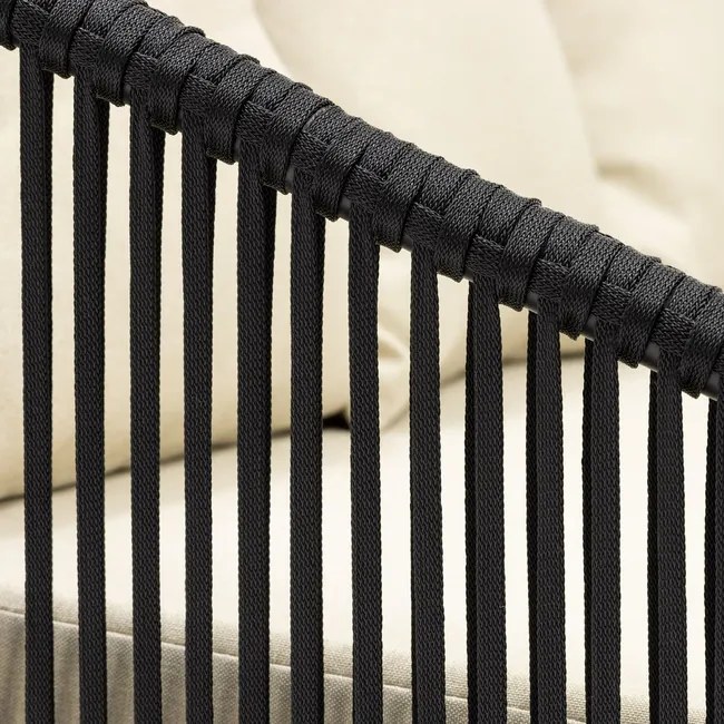 Záhradný nábytok na terasu – pohovka, kreslá a stolík Springos GF0116 čierno-béžová súprava